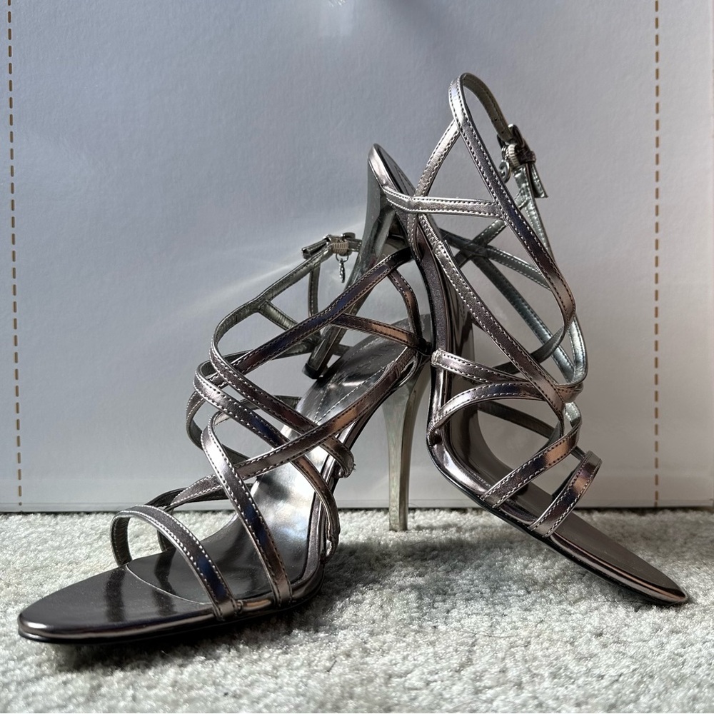 Guess Silver Strappy Heels